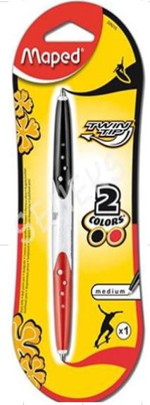 BOLIGRAFO MAPED TWIN TIP NEGRO-ROJO BL .