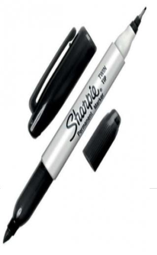 sharpie doble punta negro