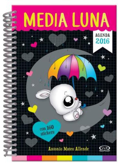 AGENDA MEDIA LUNA 2016 RULO GRIS