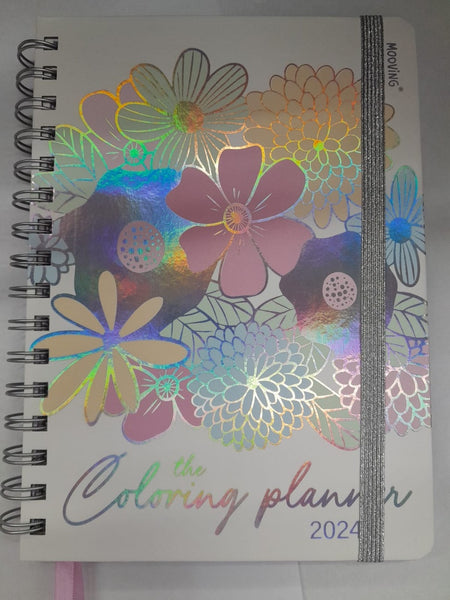 **Agenda Coloring Therapy Mooving semana a la vista con espiral 2024 | VACIO