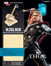 THOR MJOLNIR LIBRO DE LUJO Y MODELO DE MADERA EN 3D..