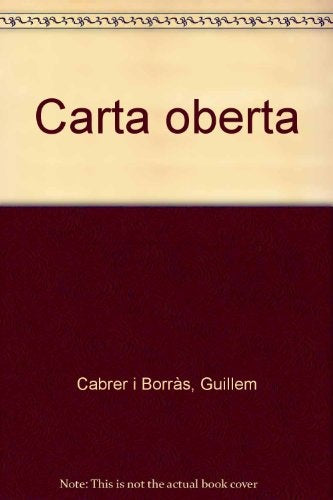 Carta oberta | Unknown