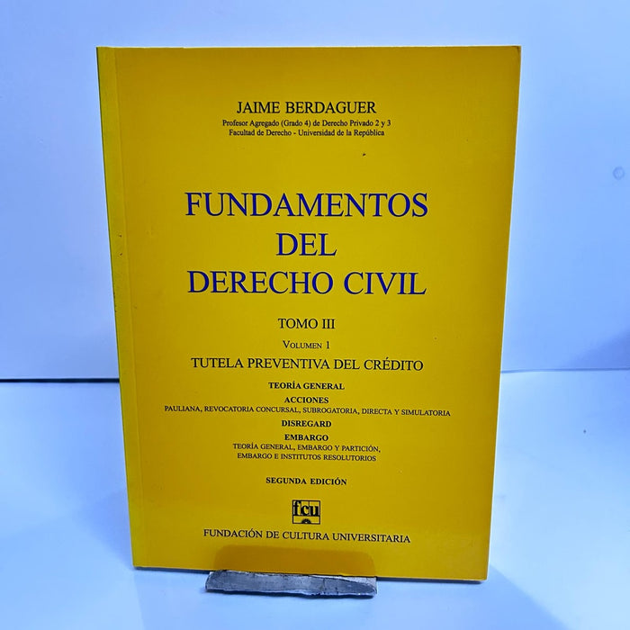 FUNDAMENTOS DEL DERECHO CIVIL. TOMO III VOLUMEN 1.. | Jaime  Berdaguer