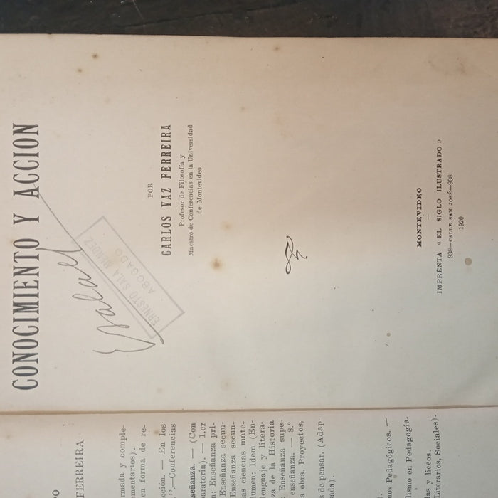 CONOCIMIENTO Y ACCIÓN | CARLOS VAZ FERREIRA