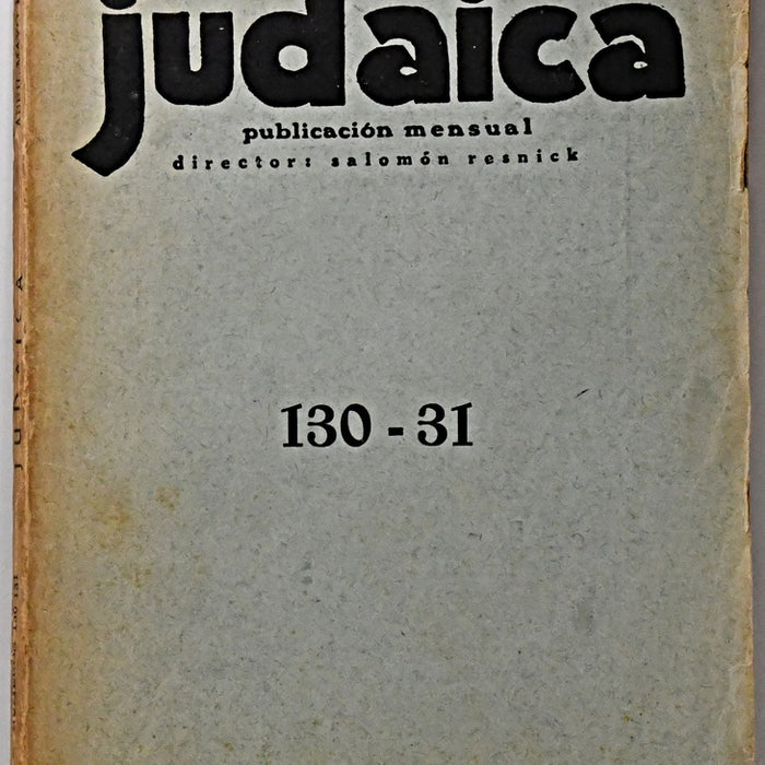 JUDAICA Nº 130-131.. | Salomón Resnick