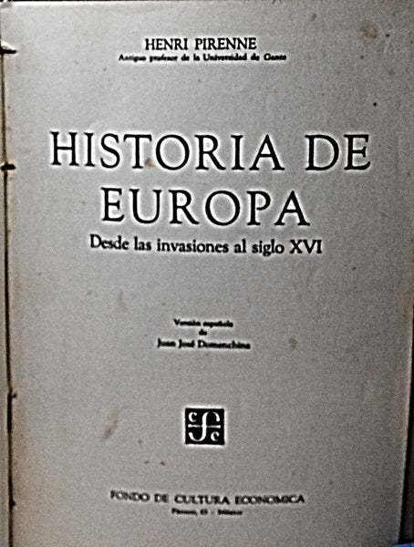 HISTORIA DE EUROPA.. | Henri Pirenne