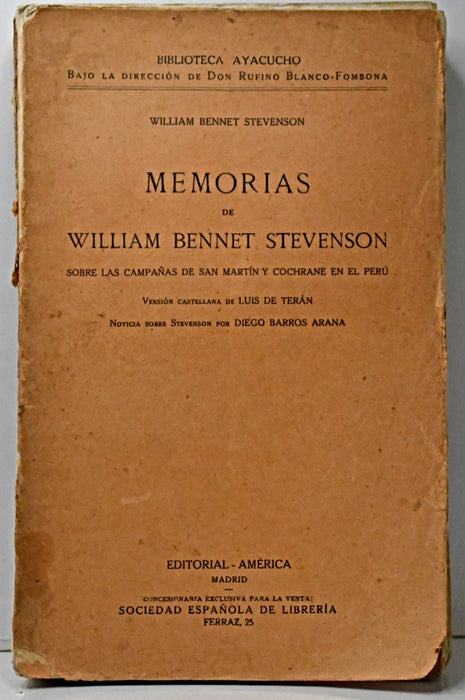 MEMORIAS.. | William Bennet Stevenson