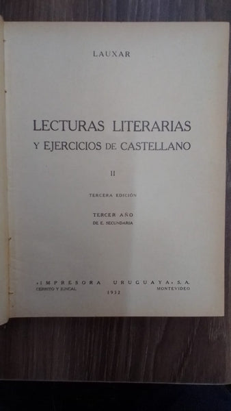 LECTURAS LITERARIAS Y EJERCICIOS DE CASTELLANO II -.. | LAUXAR