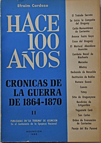 HACE 100 AÑOS - TOMO II.. | EFRAIM CARDOZO