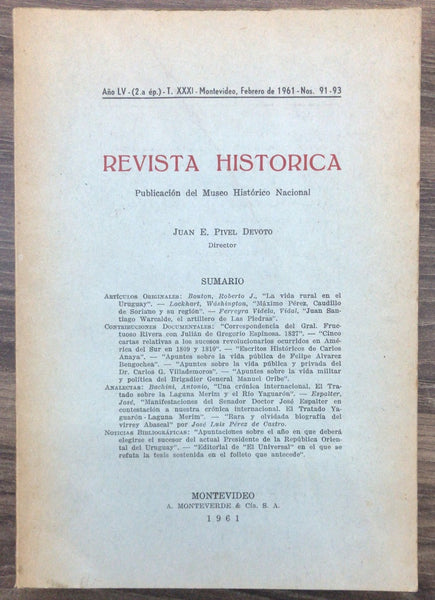 REVISTA HISTORICA - MUSEO HISTÓRICO NACIONAL | JUAN E. PIVEL DEVOTO