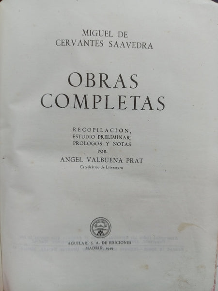 OBRAS COMPLETAS - MIGUEL DE CERVANTES.. | Miguel De Cervantes Saavedra