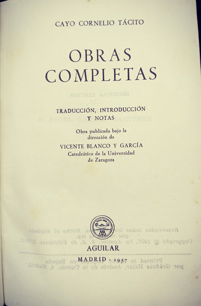 OBRAS COMPLETAS - C.C TACITO.. | Cayo Cornelio Tácito