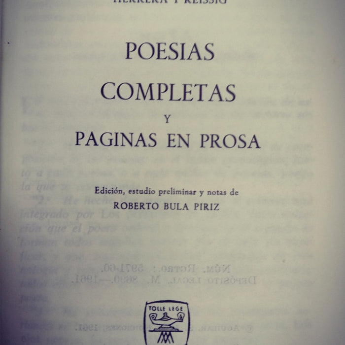 POESIAS COMPLETAS Y PAGINAS EN PROSA.. | Julio Herrera y Reissig