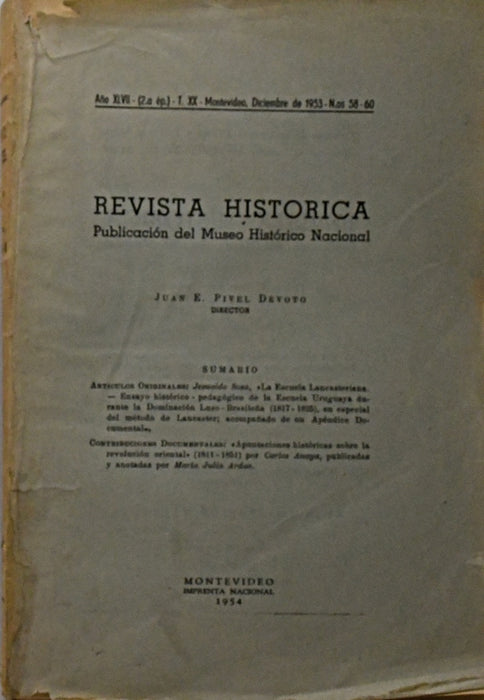 REVISTA HISTORICA AÑO XLVII. T XX.. | JUAN E. PIVEL DEVOTO