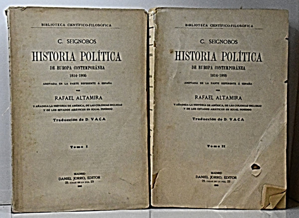 HISTORIA POLÍTICA DE EUROPA CONTEMPORÁNEA 1814-1896 (2 TOMOS) | C.H. Seignobos