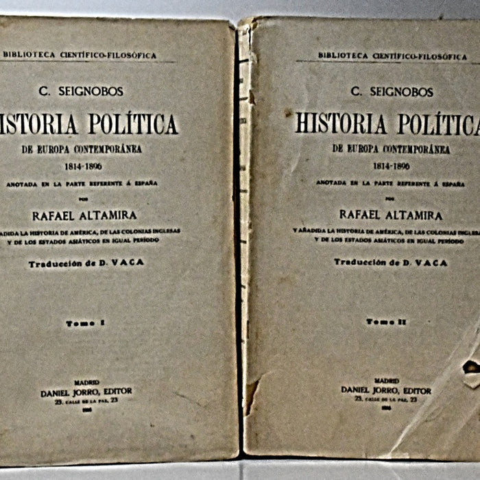 HISTORIA POLÍTICA DE EUROPA CONTEMPORÁNEA 1814-1896 (2 TOMOS) | C.H. Seignobos